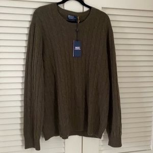 Polo by Ralph Lauren Cashmere Olive Crewneck Sweater